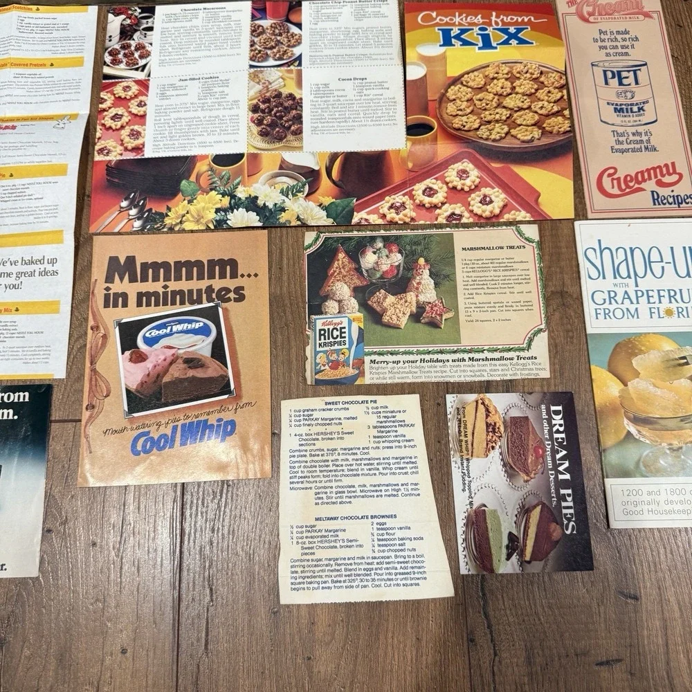 Advertisement Pamphlets Recipe Cards‎ Vtg Recipes Lot Kix Dream Whip Pudding